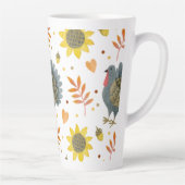 Folk Art Turkeys Latte Mok (Rechts)