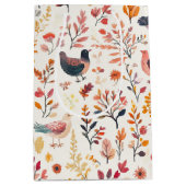 Folk Art Turkeys – Nature Inspired Autumn 2 Medium Cadeauzakje (Voorkant)