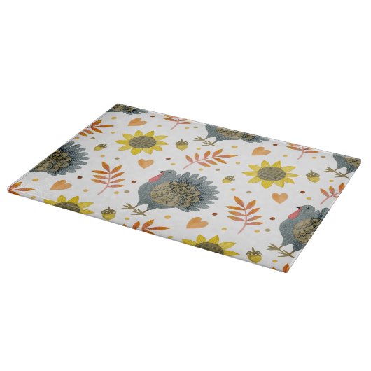 Folk Art Turkeys Snijplank (Hoek)