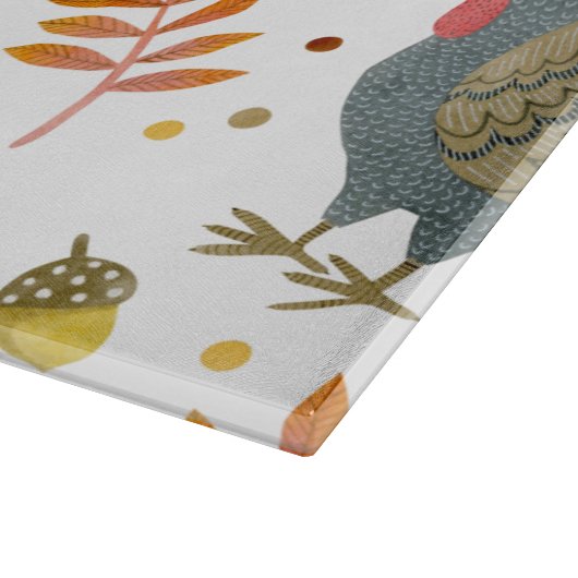 Folk Art Turkeys Snijplank (Hoek)