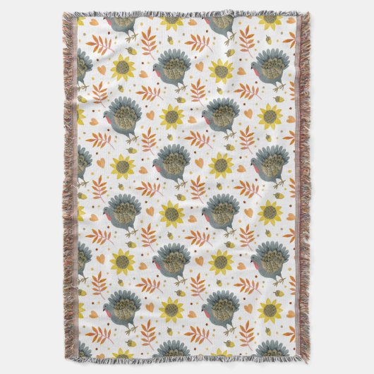 Folk Art Turkeys Throw Blanket Deken (Voorkant Verticaal)