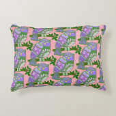 Folk Art Uilen Roze Paarse Kinderen Accent Kussen (Voorkant)