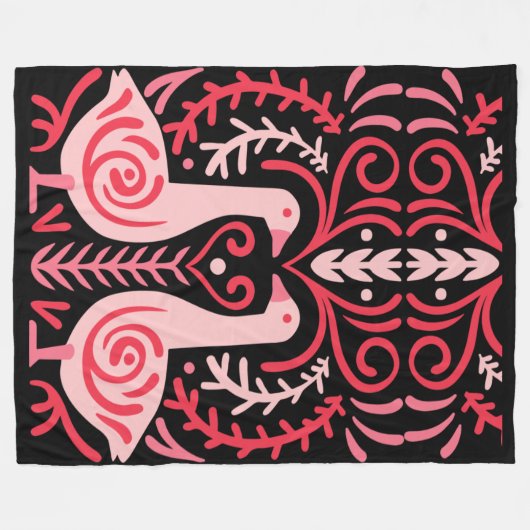 Folk Art. V.01 Fleece Deken (Voorkant (Horizontaal))