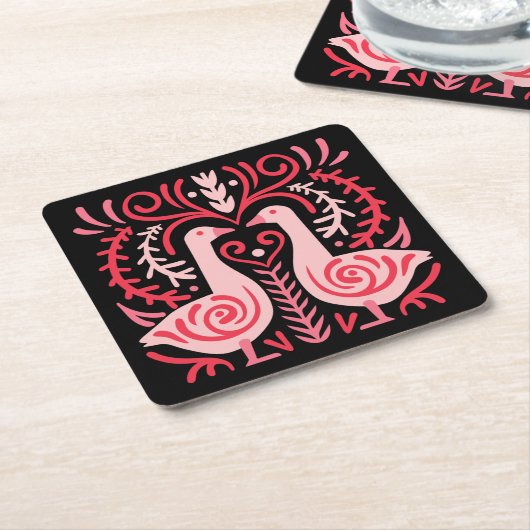 Folk Art. V.01 Kartonnen Onderzetters (Schuin)