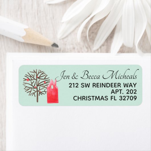 Folk Art vakantie Adresetiketten 🌿 Etiket (Insitu)