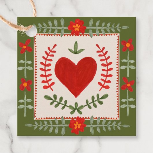 Folk Art Valentijn Bedankjes Labels (Voorkant)