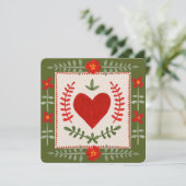 Folk Art Valentijn Flat Kaart (Staand voorkant)
