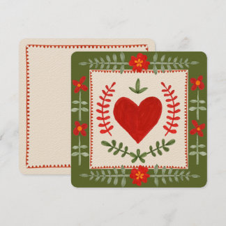 Folk Art Valentijn Flat Kaart