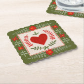 Folk Art Valentijn Kartonnen Onderzetters (Gebogen)