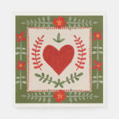 Folk Art Valentijn Papieren servetten (Voorkant)
