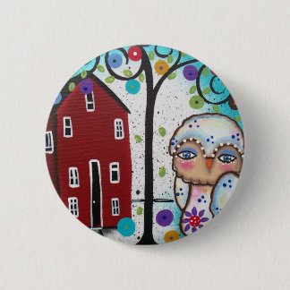 Folk Art van Lori Everett OWLS Ronde Button 5,7 Cm