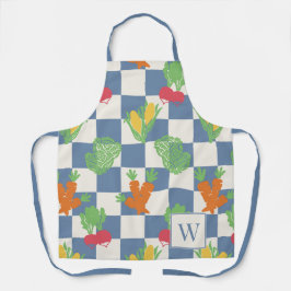 Folk Art Vegetable Check  Schort