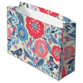 Folk Art Vogels, Aardbei en Bloem Print Groot Cadeauzakje (Achterkant Gekanteld)