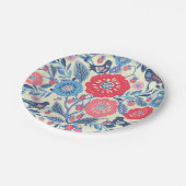 Folk Art Vogels Aardbei en bloemen Papieren Bordje (Gekanteld)