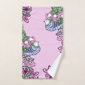 Folk Art Vogels Bloemen Eikels Bad Handdoek (Handdoek)