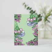 Folk Art Vogels Bloemen Eikels Briefkaart (Staand voorkant)