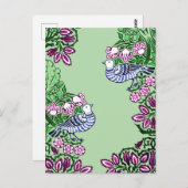 Folk Art Vogels Bloemen Eikels Briefkaart (Voorkant / Achterkant)