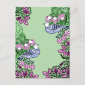 Folk Art Vogels Bloemen Eikels Briefkaart (Voorkant)