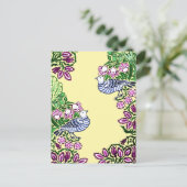 Folk Art Vogels Bloemen Eikels Briefkaart (Staand voorkant)
