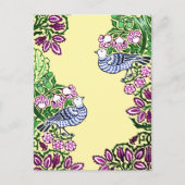 Folk Art Vogels Bloemen Eikels Briefkaart (Voorkant)