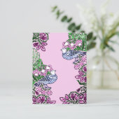 Folk Art Vogels Bloemen Eikels Briefkaart (Staand voorkant)