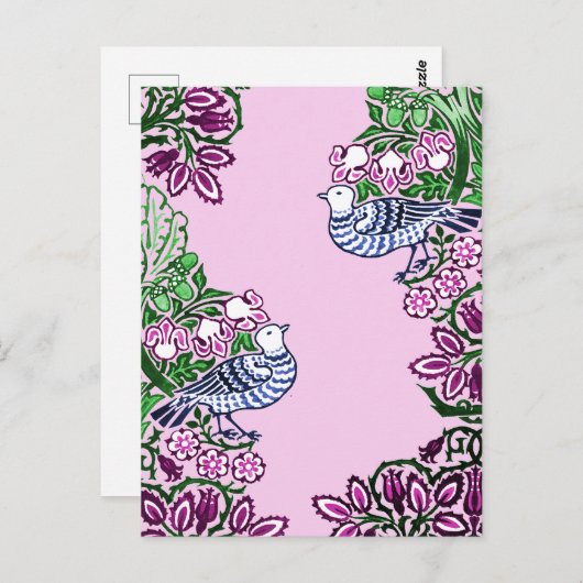 Folk Art Vogels Bloemen Eikels Briefkaart (Voorkant / Achterkant)