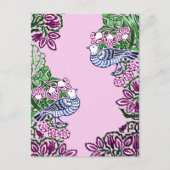 Folk Art Vogels Bloemen Eikels Briefkaart (Voorkant)