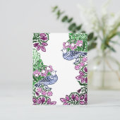 Folk Art Vogels Bloemen Eikels Briefkaart (Staand voorkant)