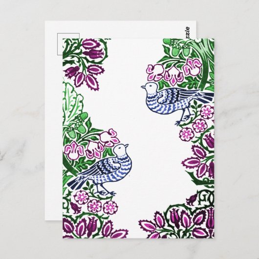 Folk Art Vogels Bloemen Eikels Briefkaart (Voorkant / Achterkant)