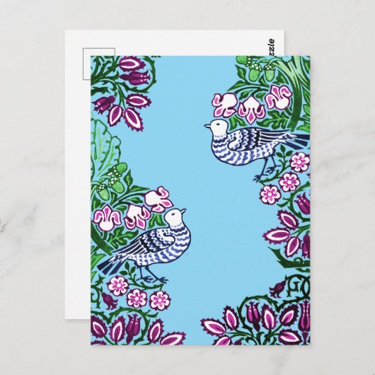 Folk Art Vogels Bloemen Eikels Briefkaart (Voorkant / Achterkant)