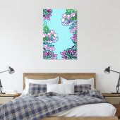 Folk Art Vogels Bloemen Eikels Canvas Afdruk (Insitu (Slaapkamer))