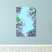 Folk Art Vogels Bloemen Eikels Canvas Afdruk (Insitu (Houten vloer))