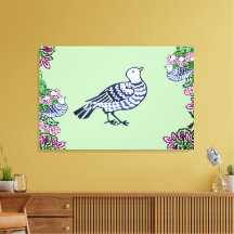 Folk Art Vogels Bloemen Eikels