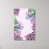 Folk Art Vogels Bloemen Eikels Canvas Afdruk (Voorkant)