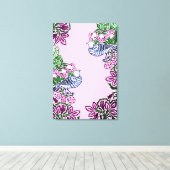 Folk Art Vogels Bloemen Eikels Canvas Afdruk (Insitu (Houten vloer))