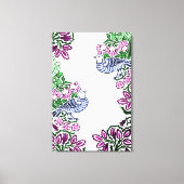 Folk Art Vogels Bloemen Eikels Canvas Afdruk (Voorkant)