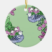 Folk Art Vogels Bloemen Eikels Keramisch Ornament (Voorkant)