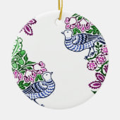 Folk Art Vogels Bloemen Eikels Keramisch Ornament (Voorkant)