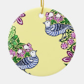 Folk Art Vogels Bloemen Eikels Keramisch Ornament (Voorkant)