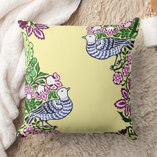 Folk Art Vogels Bloemen Eikels Kussen (Deken)