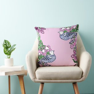 Folk Art Vogels Bloemen Eikels Kussen