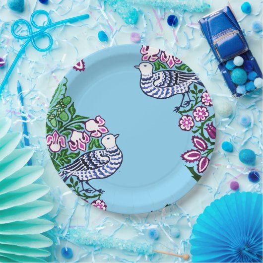 Folk Art Vogels Bloemen Eikels Papieren Bordje (Feest)