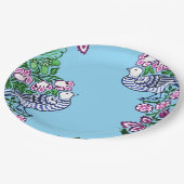 Folk Art Vogels Bloemen Eikels Papieren Bordje (Gekanteld)