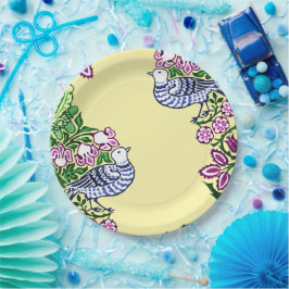 Folk Art Vogels Bloemen Eikels Papieren Bordje