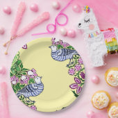 Folk Art Vogels Bloemen Eikels Papieren Bordje (Feest)