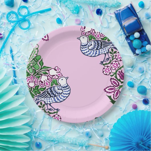 Folk Art Vogels Bloemen Eikels Papieren Bordje (Feest)