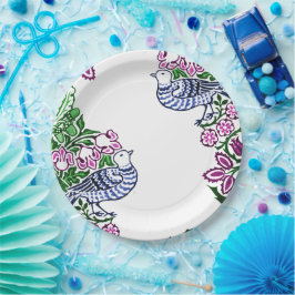 Folk Art Vogels Bloemen Eikels Papieren Bordje