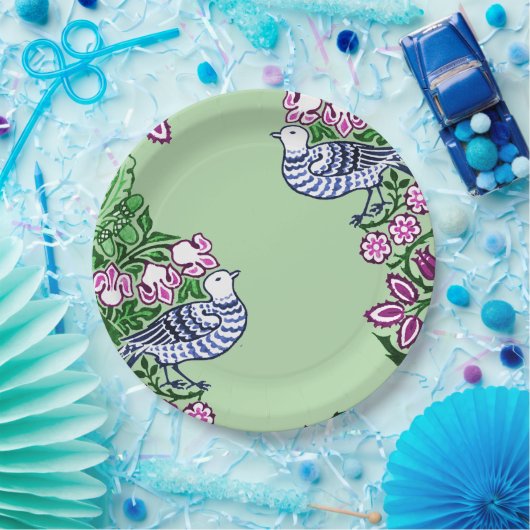 Folk Art Vogels Bloemen Eikels Papieren Bordje (Feest)