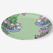 Folk Art Vogels Bloemen Eikels Papieren Bordje (Gekanteld)