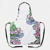 Folk Art Vogels Bloemen Eikels Schort (Voorkant)